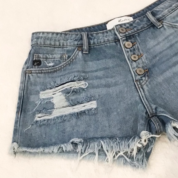 KanCan 9 (28) Boyfriend Denim Women’s Jeans Shorts Distressed KC7817NM - Picture 5 of 12